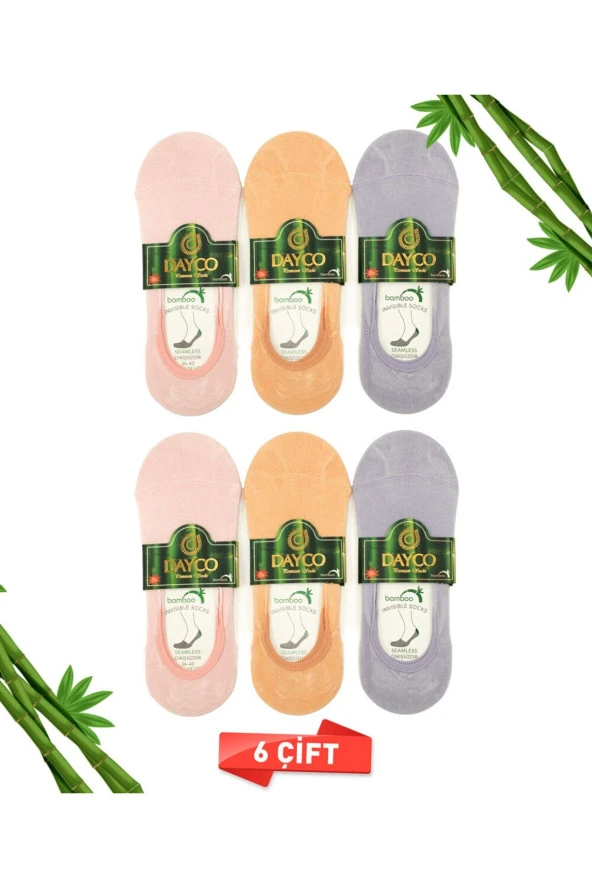 Premium Dikişsiz Kadın Bambu Babet Çorap 6'lı Asorti Set ürün görseli 1