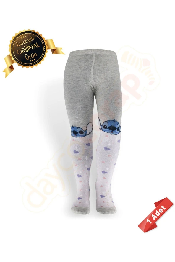 Orijinal Lisanslı Stitch Desenli Gri Külotlu Çorap-dl15610709-stklt ürün görseli 1