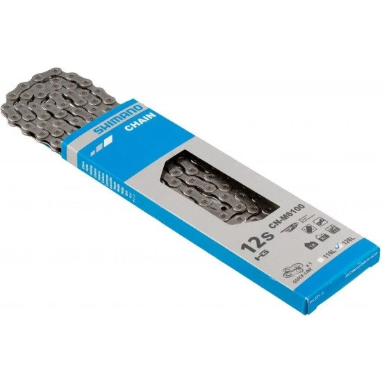 SHIMANO Zincir CN-M6100 HG 12 vites E-BIKE RATED 126 bakla QUICK-LINK ürün görseli 1