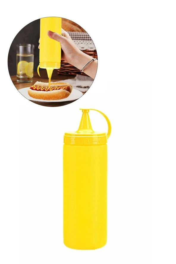 Plastik Kolay Kullanım Mayonez Sos Şişesi Sızdırmaz Sıvı Yağlık Şişe 400ml ürün görseli 1