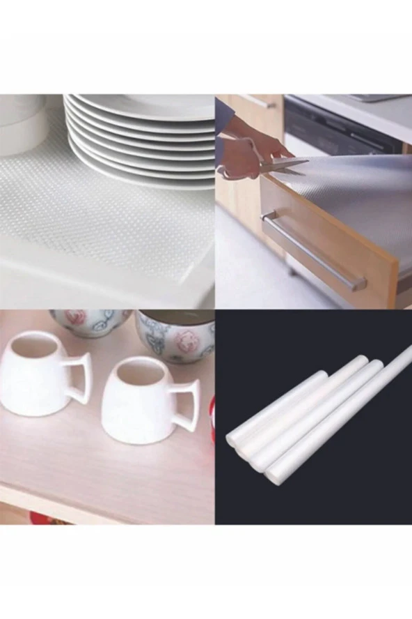 Şeffaf 45cm X 100cm Kaymaz Kaydırmaz Çok Amaçlı Raf Ve Dolap Örtüsü ürün görseli 1