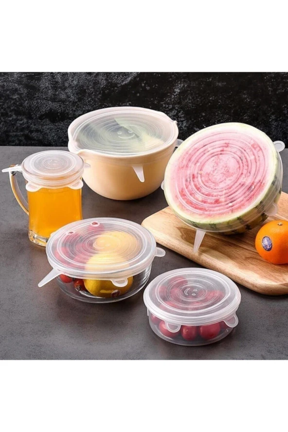 6'lı Silikon Streç Kapak Tencere Bonesi - Resim 2