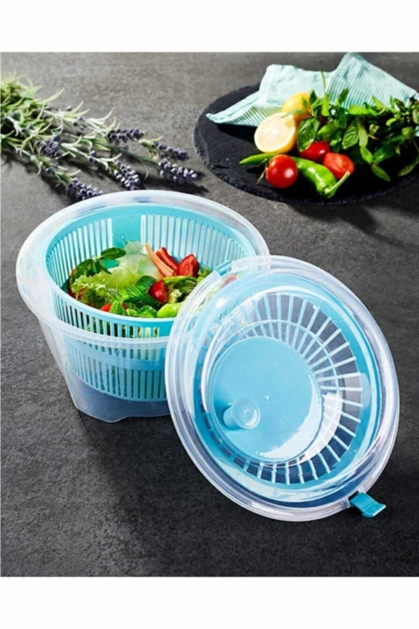 Plastik Süzgeçli Salata Sebze ve Meyve Kurutucu Santrifüj 4 lt ürün görseli 1