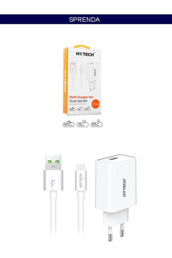 5V 2.1A Micro USB Kablolu Ev Şarj Adaptörü ürün görseli 1