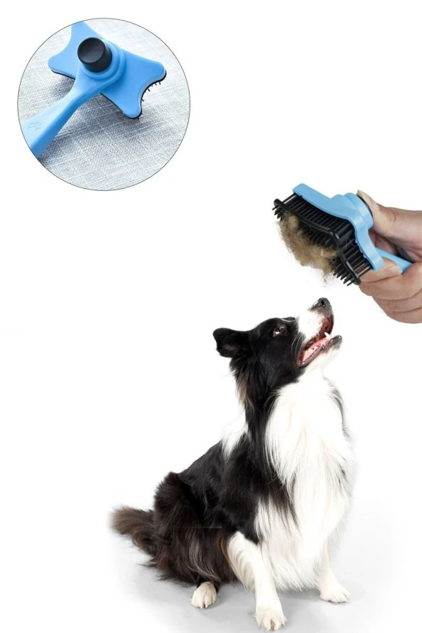 Otomatik Temizlenen Tuşlu Hayvan Tarağı Pratik Kedi Ve Köpek Tarama Fırçası ürün görseli 1