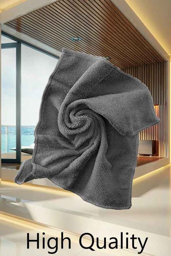 Mikrofiber Kalın Dokulu Oto Temizleme Ve Kurulama Havlusu - 50x70 Cm ( 1 Adet Gri ) ürün görseli 1