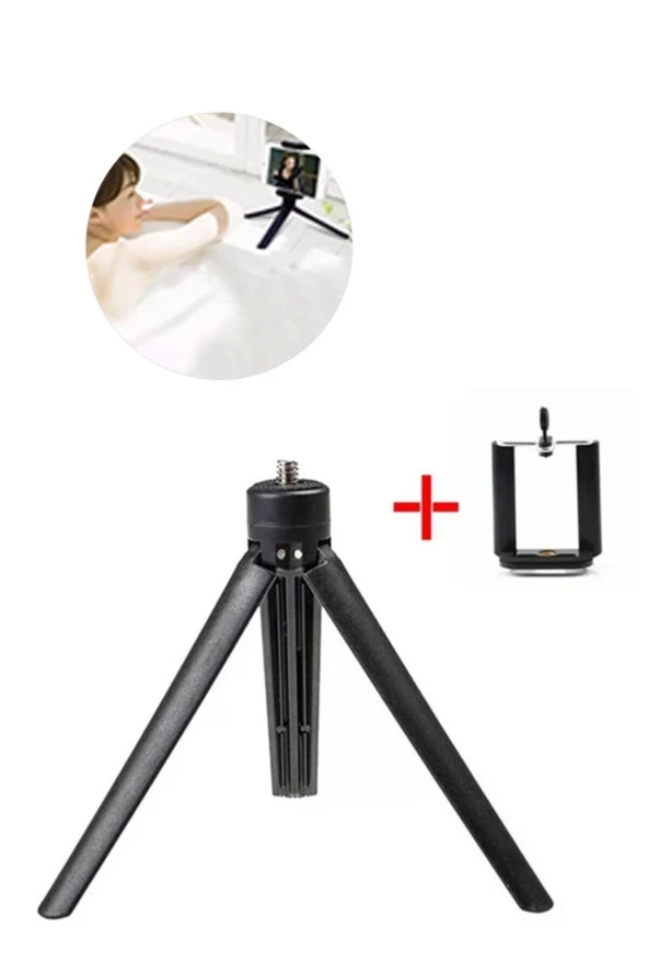 Üçgen Ayaklı Telefon Kamera Fotoğraf Makine Tutucu Tripod Ayak ürün görseli 1
