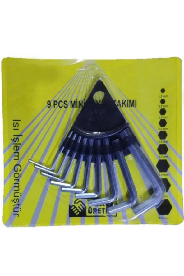 1,5mm-8mm Arası 9 Parça Askı Aparatlı Mini Alyan Seti ürün görseli 1