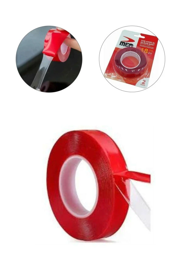 Silikonlu Çift Taraflı Montaj Bandı 18mm X 2m ürün görseli 1