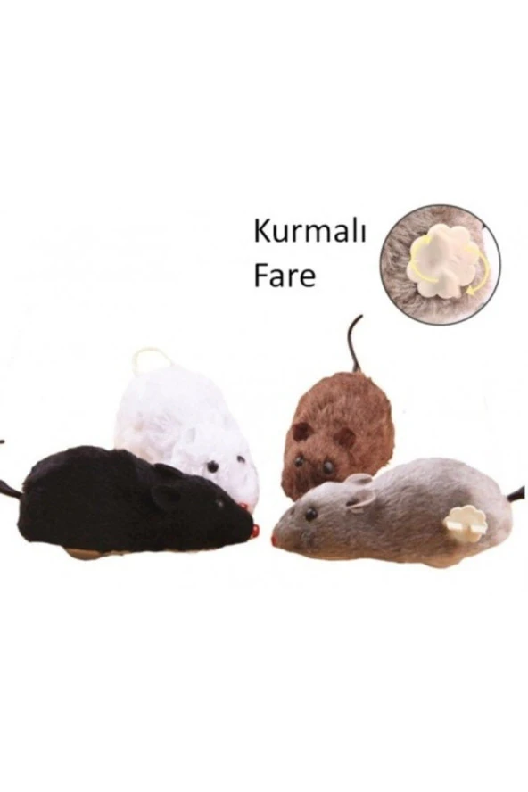 Kurmalı Kedi Eğitim Oyuncağı Tüylü Fare ürün görseli 1