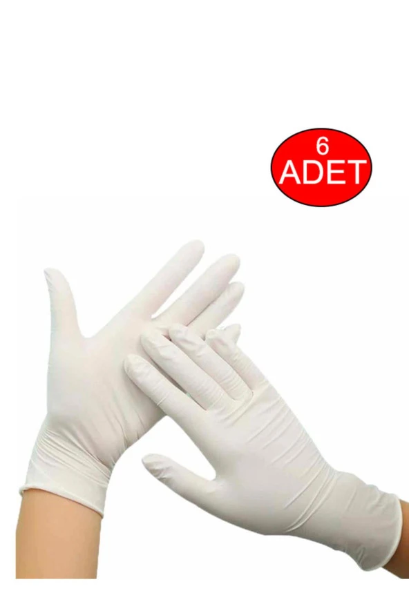 Pudrasız Lateks Muayne Eldiveni 6 adet 3 çift ürün görseli 1