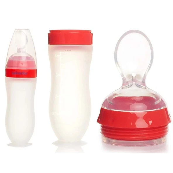 Bebedor Silikon Kaşıklı Biberon 120ML +6 Ay Şeffaf (Kod:7509) ürün görseli 1