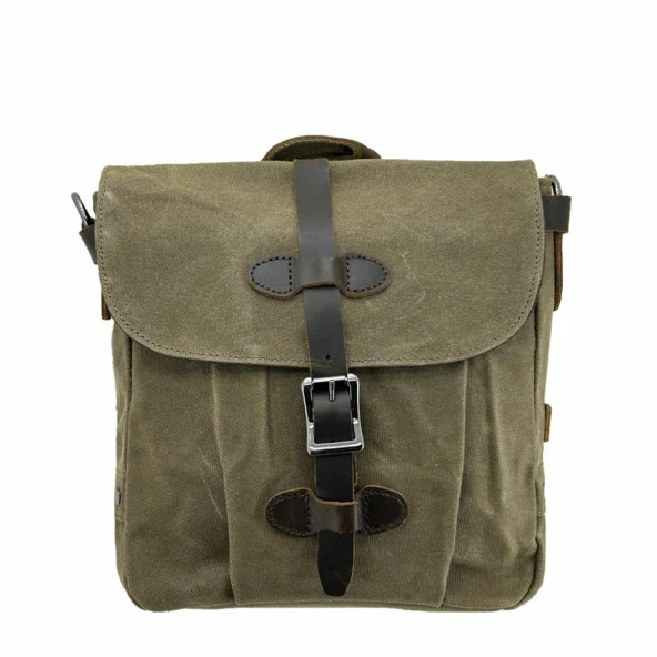 Ççs 31487 Mumlanmış Kanvas Retro Omuz Çantası Haki ürün görseli 1
