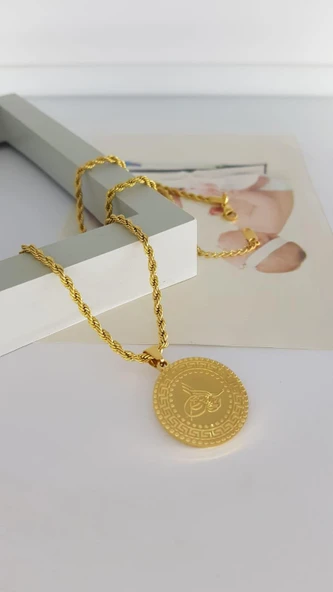 Tuğra Gold Çelik Kolye Sns200278 - Resim 2