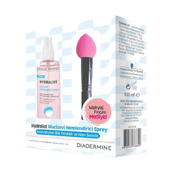 Diadermine Hydralist Sprey 100 ml + Makyaj Fırçası Hediye ürün görseli 1