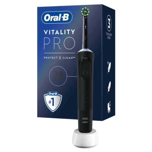 Oral-B Şarjlı/Elektrikli Diş Fırçası Vitality Pro Siyah Koruma ve Temizlik ürün görseli 1