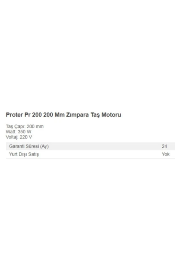 Pr 200 200 Mm Zımpara Taş Motoru - Resim 2