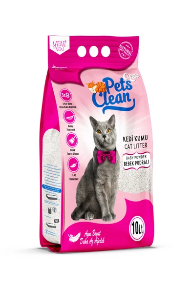 Pets Clean Kedi Kumu Pudralı 10Lt - Resim 2