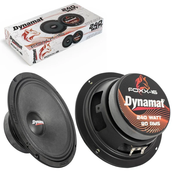 Dynamat FOXX-16 Oto Midrange 16cm 240 Watt Maksimum 90W RMS 2 Adet ürün görseli 1