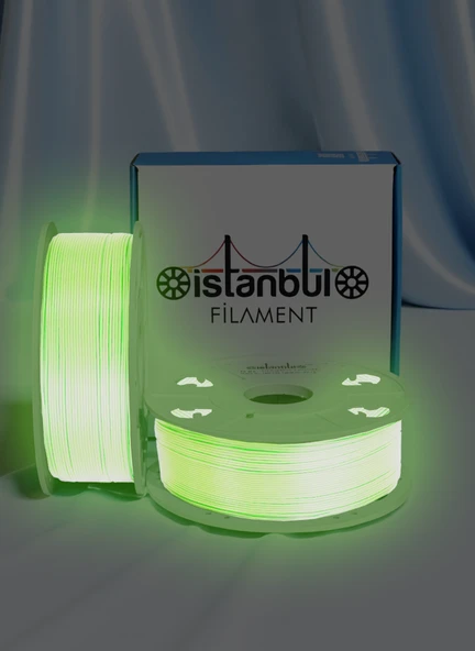 İstanbul Filament 3D Baskı Pla Glow In The Dark (Karanlıkta Parlayan) 500 gr 1,75MM  0,05 mm ürün görseli 1