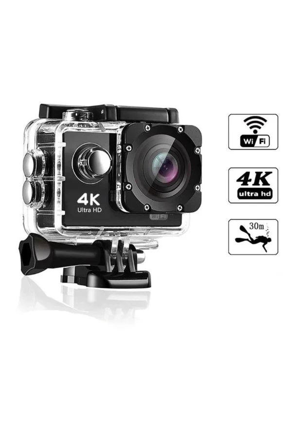 4K Ultra Hd 12Mp Wifi Waterproof 30m Su Geçirmez Aksiyon Kamera ürün görseli 1