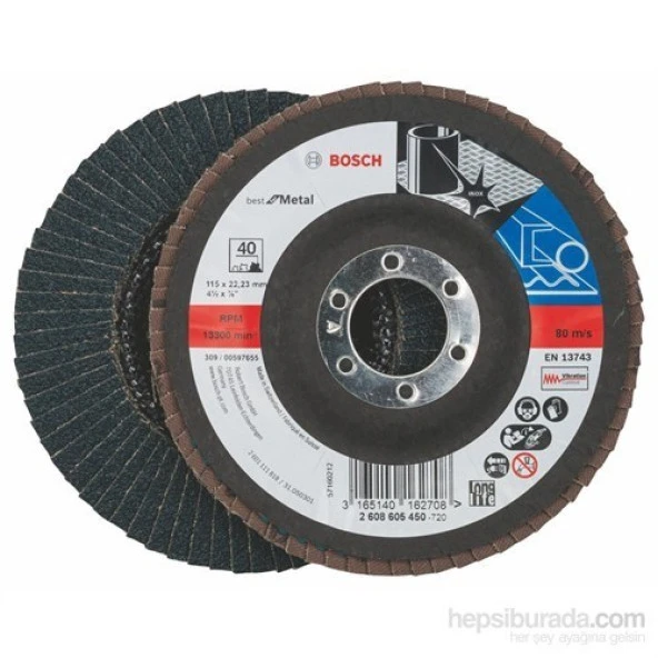 Bosch  - Flap Zımpara Diski - 115 Mm, 22,23 Mm, 40 Kum ürün görseli 1