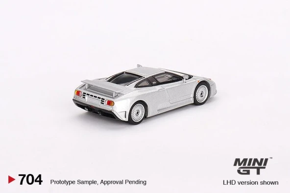 Mini GT Bugatti EB110 GT Grigio Chiaro 1:64 704 - Resim 2