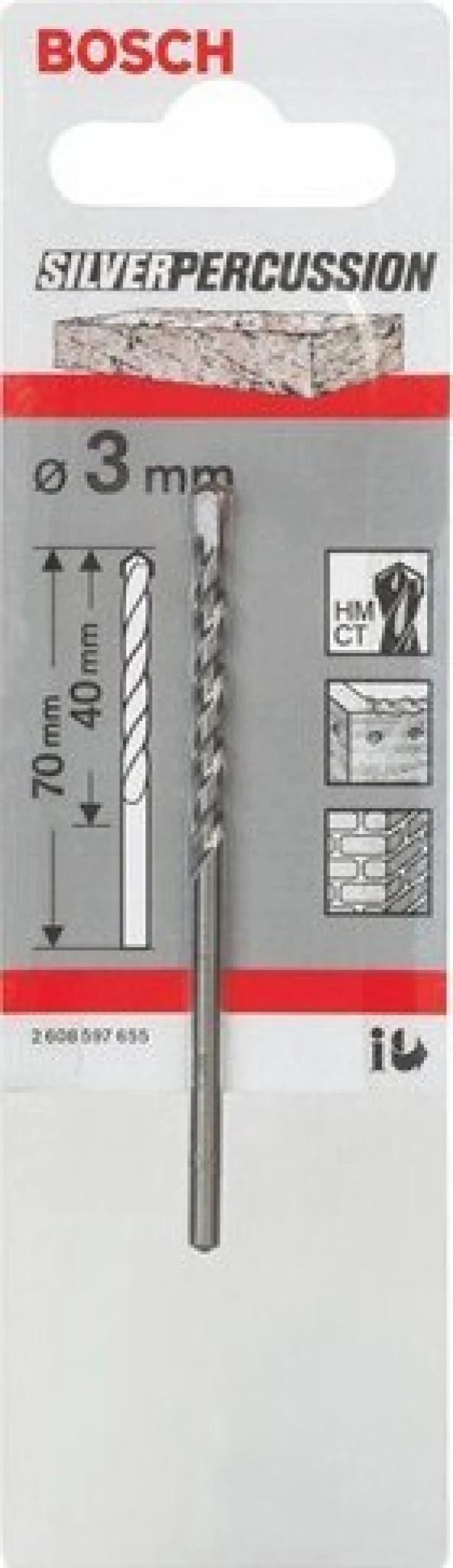 Bosch  - Beton Matkap Ucu Cyl-3 - 3 X 40 X 70 Mm, D 2,8 Mm ürün görseli 1