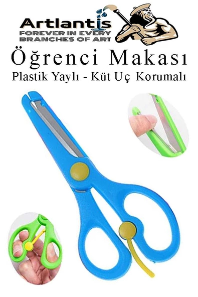 Öğrenci Makası Plastik Yaylı ve Küt Uç Korumalı 1 Adet Okul Makası Çocuk Makası Çocuklar İçin Güvenli Okul Öncesi Anasınıfı Etkinlik ürün görseli 1