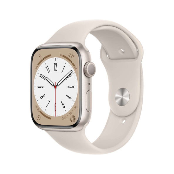 Apple Watch Series 8 GPS 45mm Yıldız Işığı Alüminyum Kasa - Yıldız Işığı Spor Kordon MNP23TU/A-Teşhir ürün görseli 1