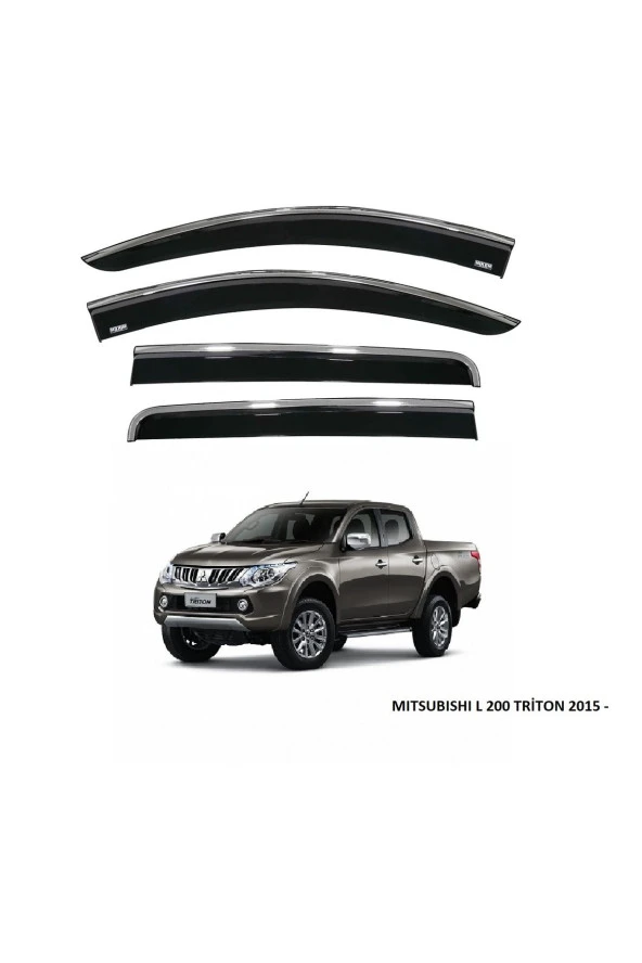 MITSUBISHI L-200 2015 SONRASI  Uyumlu  KROMLU CAM RÜZGARLIĞI ürün görseli 1
