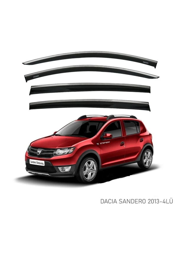DACIA SANDERO STEPWAY 2013 SONRASI KROMLU CAM RÜZGARLIĞI ürün görseli 1