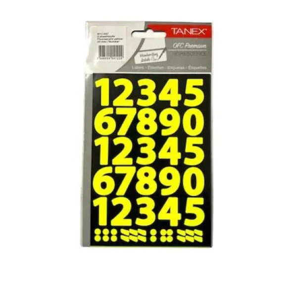 Tanex Stc-557 Rakam Etiket 23 Mm – Neon Sarı (2 Syf) ürün görseli 1