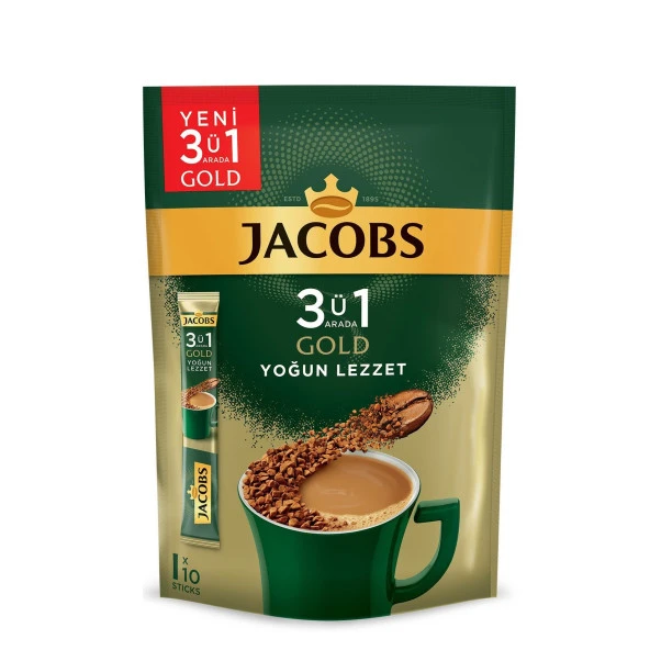 Jacobs 3'ü 1 Arada Gold Yoğun Lezzet Kahve 10x4 40 Adet ürün görseli 1