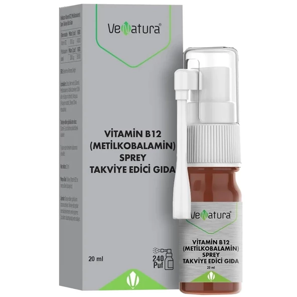 Venatura Vitamin B12 (Metilkobalamin) Sprey Takviye Edici Gıda 20 ml ürün görseli 1