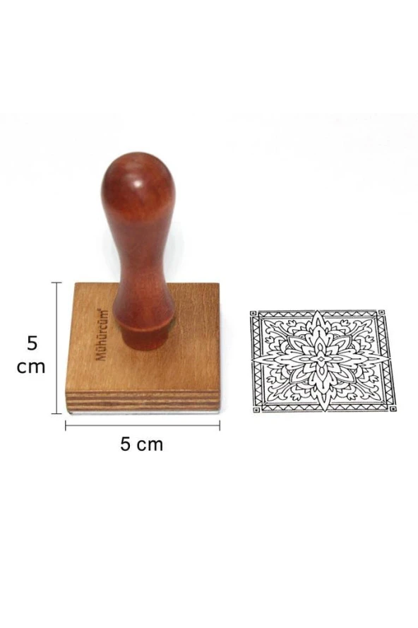 Mühürcüm Kişiye Özel Ahşap Mühür Damga 5X5 Kare MAD5X5 ürün görseli 1