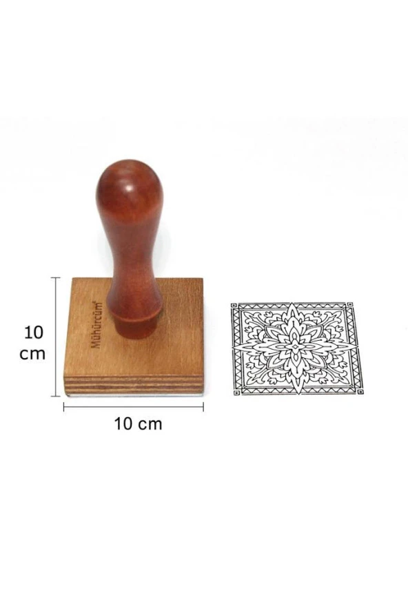 Mühürcüm Kişiye Özel Ahşap Mühür Damga 10X10 Kare MAD10X10 ürün görseli 1