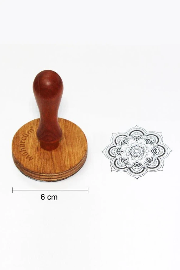 Mühürcüm Kişiye Özel Ahşap Mühür Damga 6 cm çap Yuvarlak MAD6 ürün görseli 1