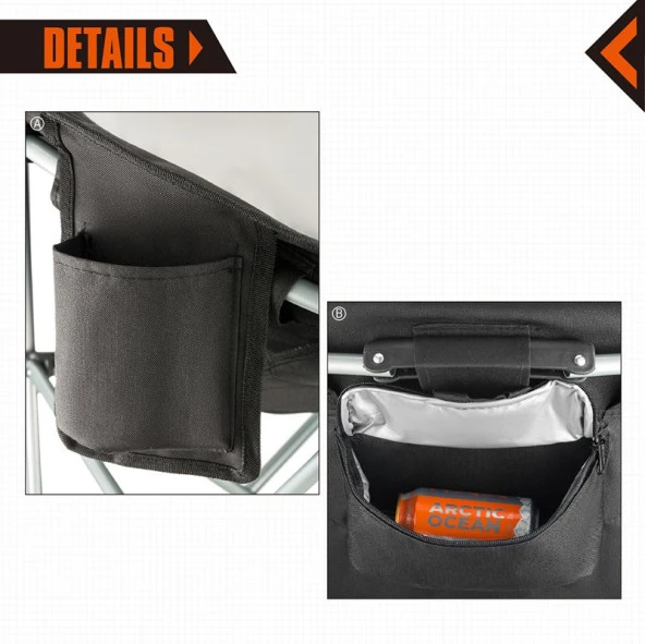 KingCamp MOONGAZER SANDALYE (BLACK/GREY) - Resim 9