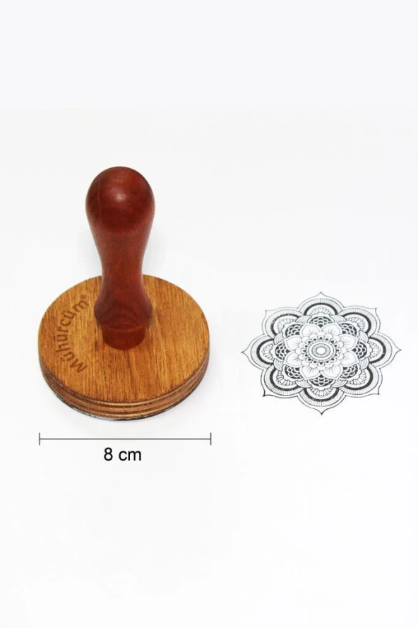 Mühürcüm Kişiye Özel Ahşap Mühür Damga 8 cm çap Yuvarlak MAD8 ürün görseli 1