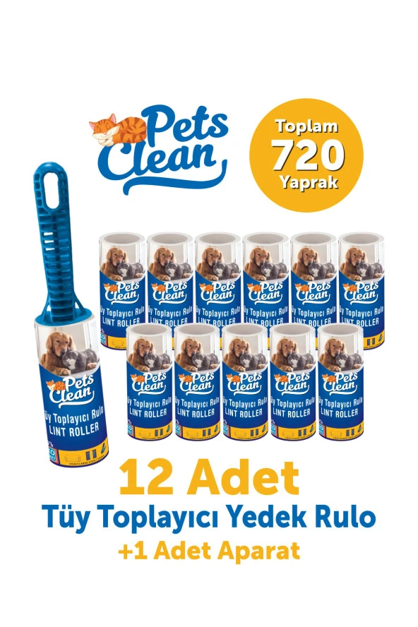 Pet's Clean Tüy Toplayıcı Yedek 12li+Aparat 1 adet ürün görseli 1