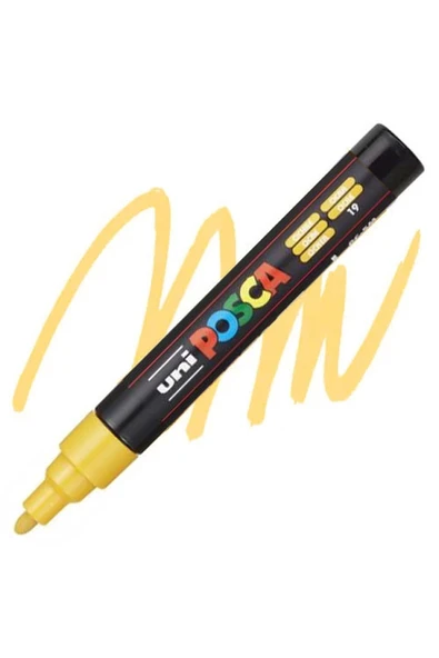 UNİ POSCA SU BAZLI POSTER MARKER PC-5M 1.8-2.5 OKRA ürün görseli 1