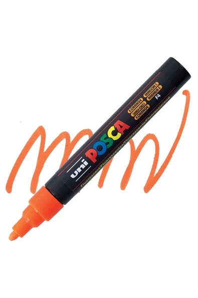UNİ POSCA SU BAZLI POSTER MARKER PC-5M 1.8-2.5 FLUORESCENT TURUNCU ürün görseli 1