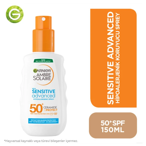 Garnier Ambre Solaire Sensitive Advanced Hipoalerjenik Güneş Koruyucu Sprey SPF50+ 150ML ürün görseli 1