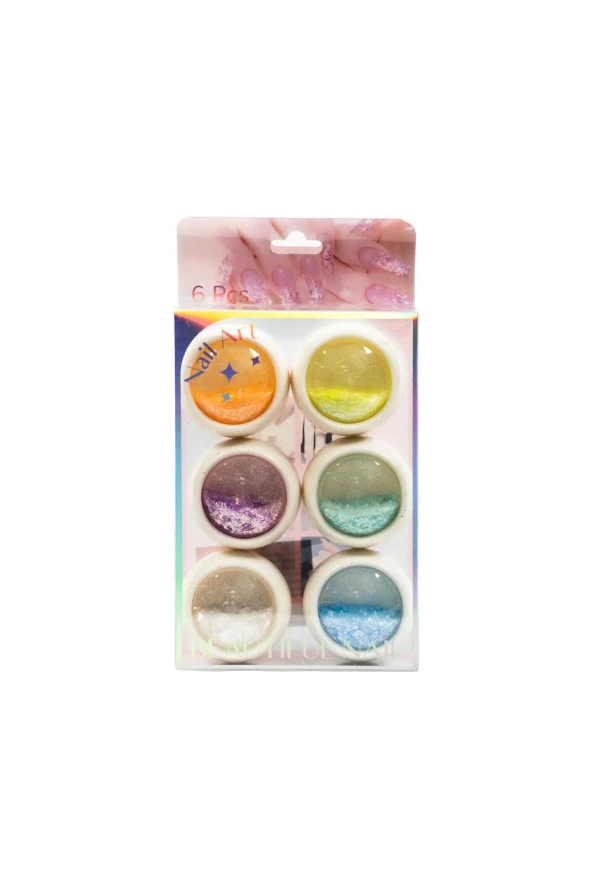 Fontenay Tırnak Glitter Ayna Tozu, Krom Glitter, Manikür Tırnak Tozu 6'lı Set ürün görseli 1