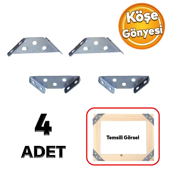 Metal Çok Amaçlı Köşe Birleştirme Aparatı PVC Ahşap Çerçeve Tablo Sineklik Montaj 4 Adet Köşe Gönye ürün görseli 1