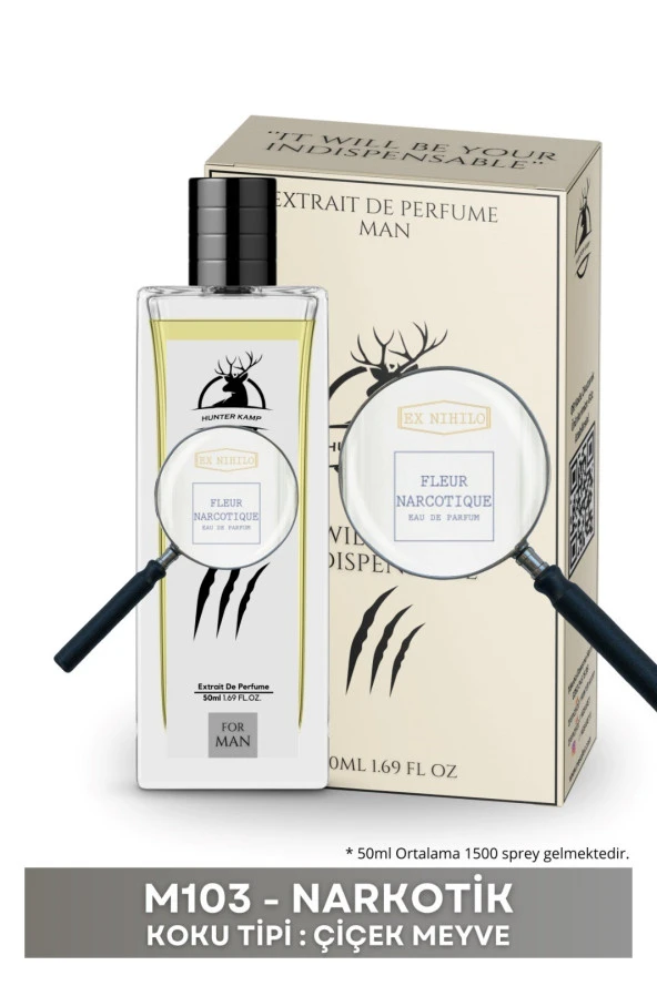 HUNTER KAMP M103- Erkek Parfüm Meyve Çiçek Aroma Man Eau De Perfume 50 ml - 469 ürün görseli 1