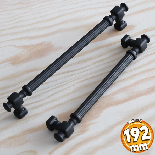 Talas Mat Siyah Çizgili Metal Kulp 192 mm 19.2 cm Mutfak Dolap Çekmece Mobilya Dolabı Kapak Kulpları ürün görseli 1