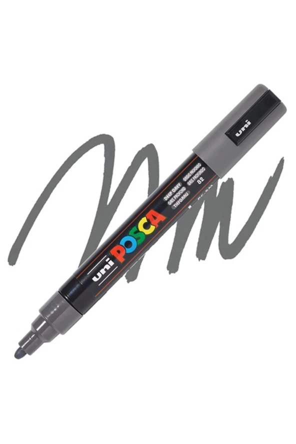 UNİ POSCA SU BAZLI POSTER MARKER PC-5M 1.8-2.5 DERİN GRİ ürün görseli 1
