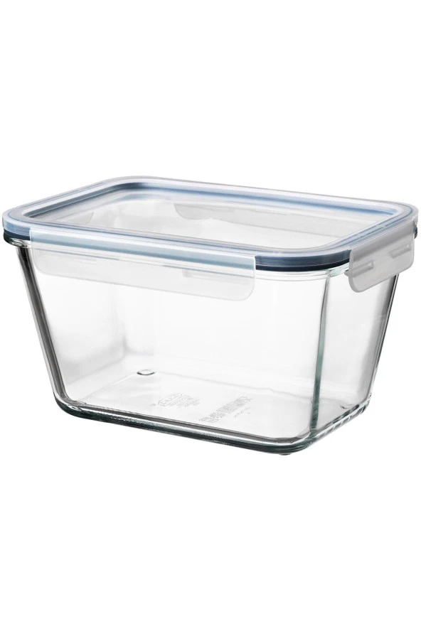 IKEA 365+ 1,8 Lt 21x15x12 Cm Dikdörtgen Kapaklı Saklama Kabı Cam - Plastik ürün görseli 1